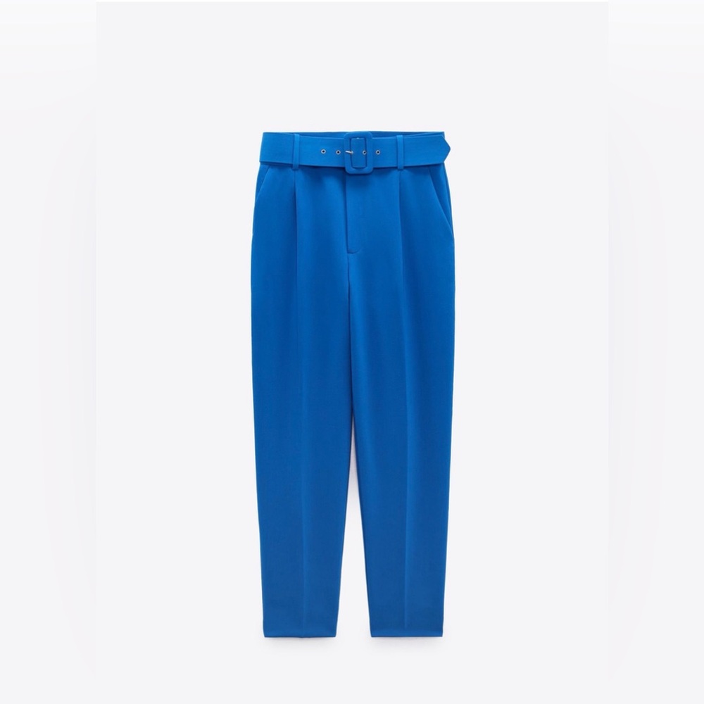 Zara PANTS WITH FABRIC-COVERED BELT